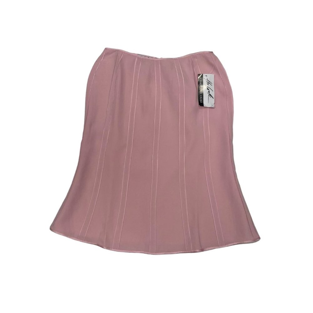 the look Randolph Duke Pink Lined A-line 100 % Silk Skirt 8 NWT